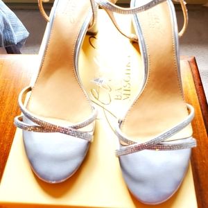 Silver Strappy Evening Sandals 7.5
